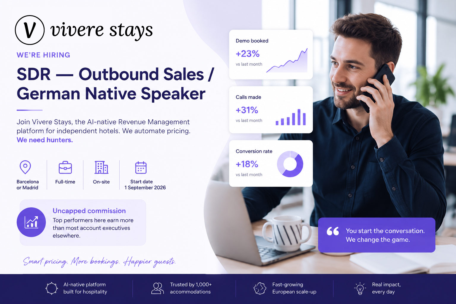 Outbound sales professional speaking with a prospect